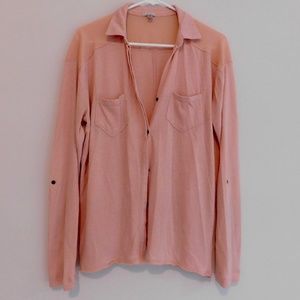 Urban Outfitters Button-down Mixed Texture Top